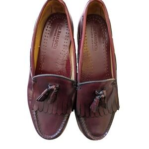 Bass Weejuns Burgundy Leather Tassel Loafers Men's Shoes Sz 9.5 E Heritage